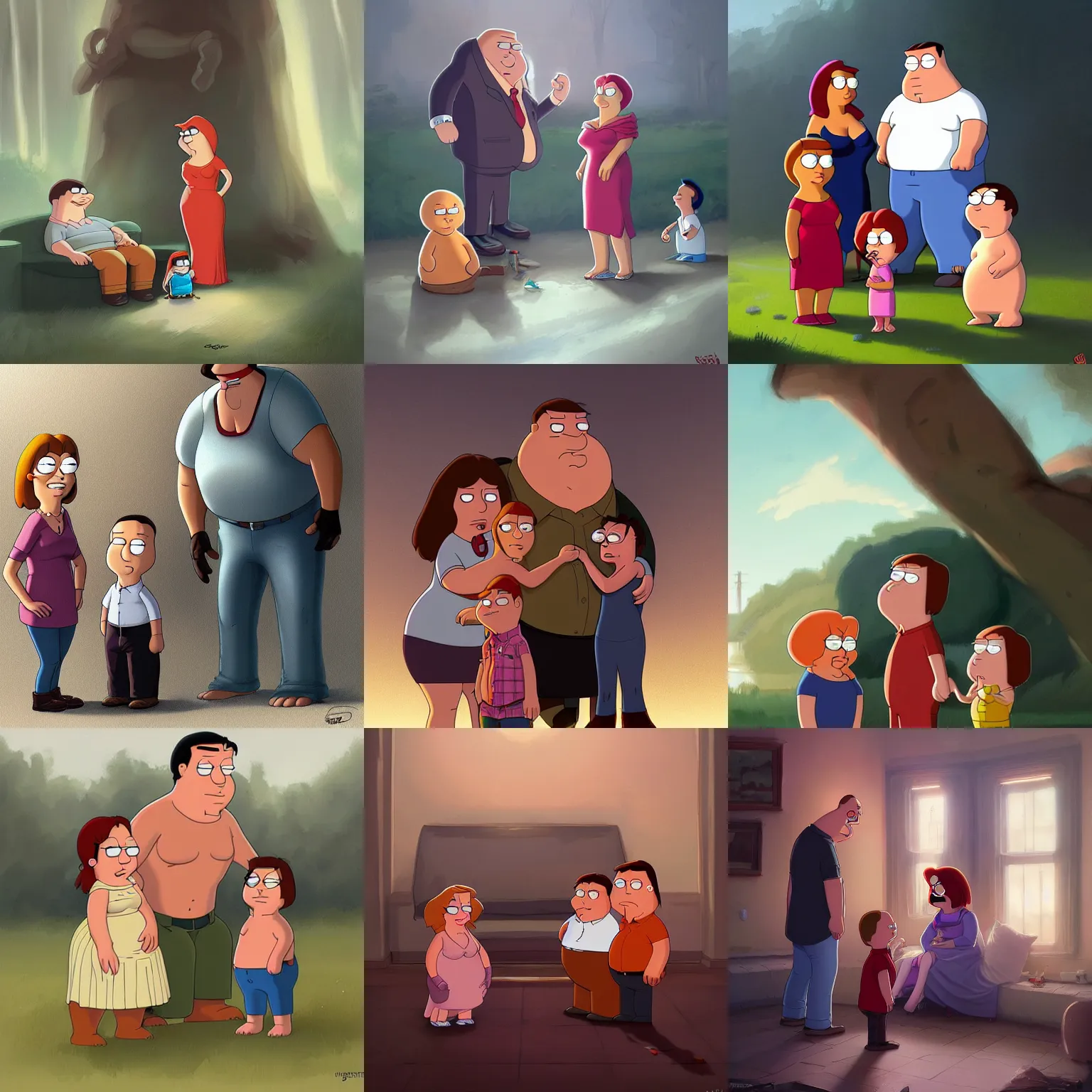 Prompt: family guy by greg rutkowski