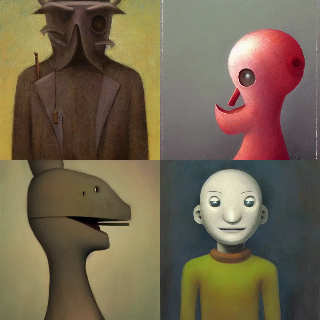 Image similar to a portrait of a character by shaun tan