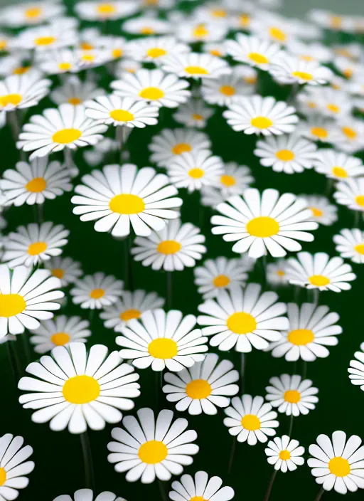 Image similar to bright white zen smooth daisies by zaha hadid, up close shot, sharp focus, global illumination, radiant light, irakli nadar, octane highly render, 4 k, ultra hd,