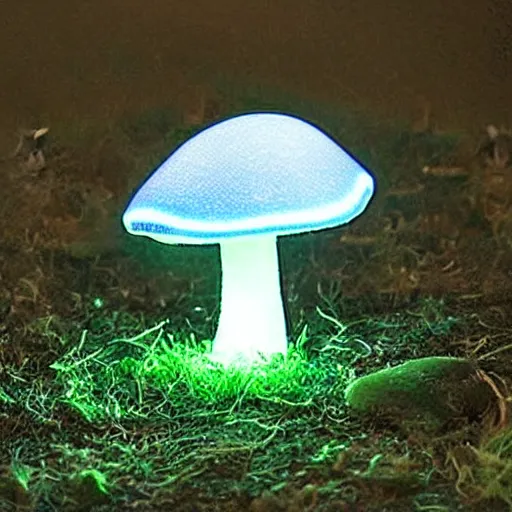 Image similar to “ photo of a glowing alien mushroom, super realistic ”