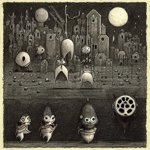 Prompt: daedric pokemon by shaun tan, style of john kenn mortensen