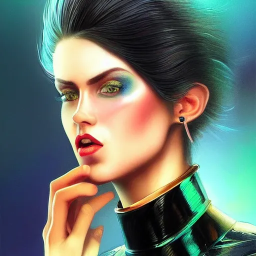 Image similar to electric woman, cute - fine - face, pretty face, oil slick hair, realistic shaded perfect face, extremely fine details, realistic shaded lighting, dynamic background, artgerm, 8 k ultra realistic, highly detailed, ivan aivazovsky