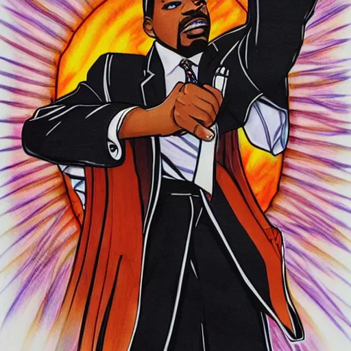 Image similar to Martin Luther King as JoJo from JoJo\'s Bizarre Adventure, anime drawing by Oda Eiichiro