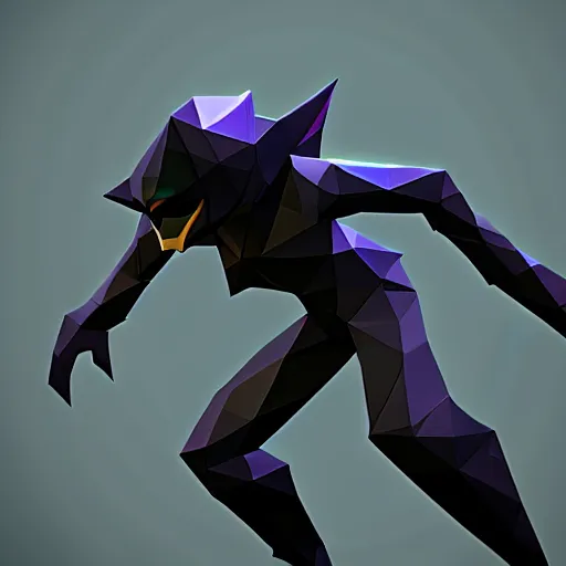 Prompt: low poly simple art of Nocturne splashart, league of legends nocturne, 8k resolution, high detail, ULTRA REALISTIC VFX, reflections, post processing