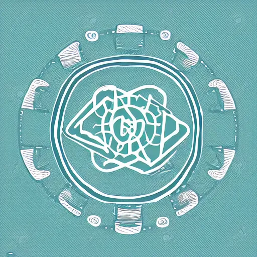 Image similar to a cute logo of a prompt randomizer app, trendy, symmetrical, vector art