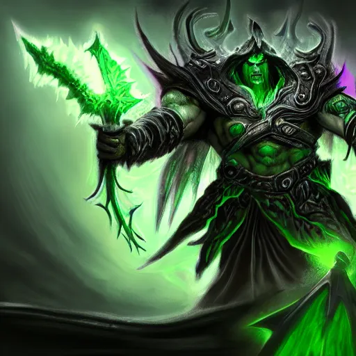 Prompt: Illidan Stormrage from World of Warcraft, trending on artstation, 4k, concept art