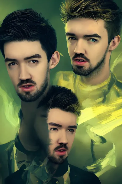 Prompt: a fancy portrait of Seán William McLoughlin, jacksepticeye by Sung Choi, Mitchell Mohrhauser, Maciej Kuciara, Johnson Ting, Maxim Verehin, Peter Konig, 8k photorealistic, cinematic lighting, HD, high details, atmospheric,