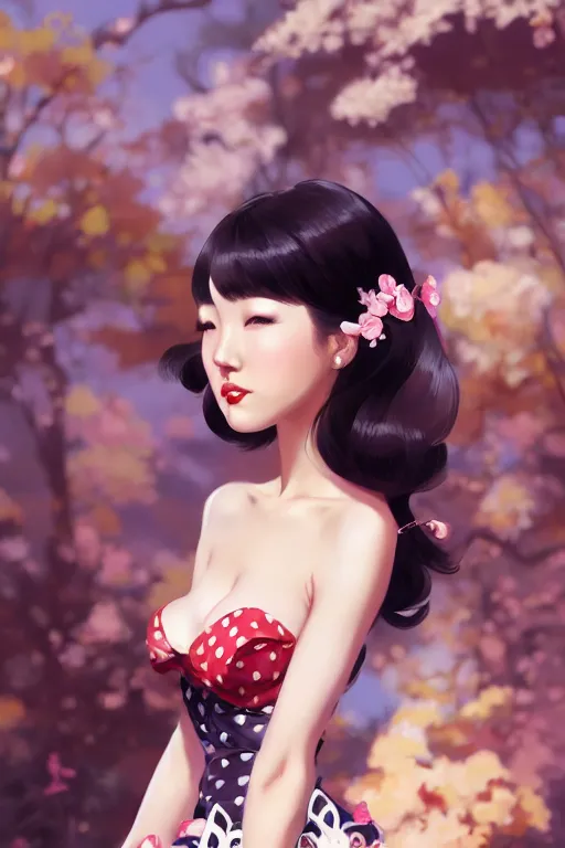 Image similar to a pin up and beautiful fashion charming dreamlke japan girl with lv jewelry, character art, art by artgerm lau and wlop and and ilya kuvshinov and john singer sargent, hyperdetailed, 8 k realistic, symmetrical, frostbite 3 engine, cryengine, dof, trending on artstation, digital art