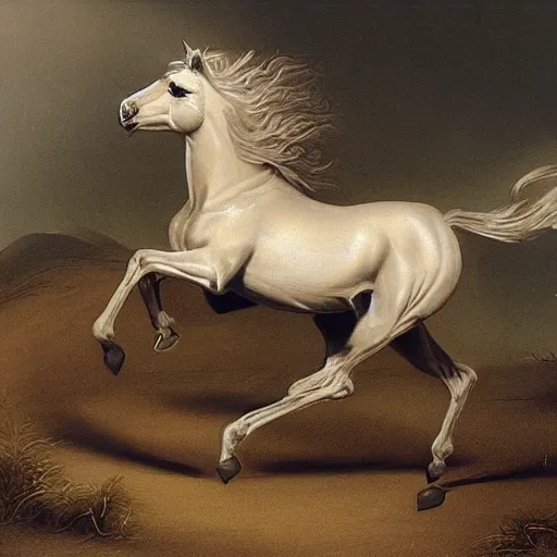 Prompt: a galloping wild horse, by Giuseppe-Castiglione