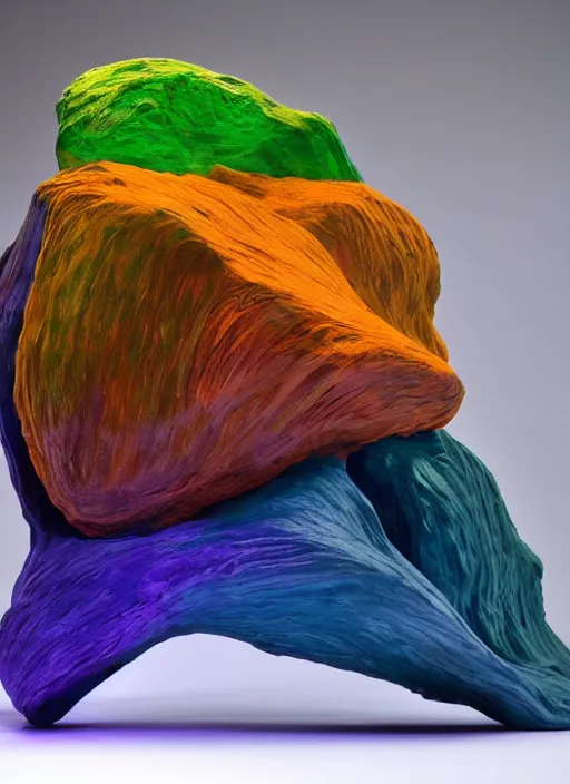 Prompt: color aberration 3d sculpture, museum display, 4k, award-winning photo