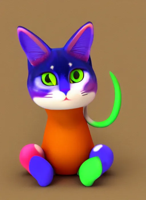 Image similar to magical tricolor cat studio ghilbi style render