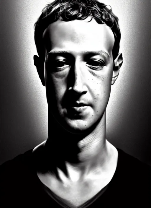 Image similar to mark zuckerberg as male android!, white plastc, wires, lifeless, dead eyes, portrait, intricate, elegant, highly detailed, digital painting, artstation, concept art, wallpaper, smooth, sharp focus, illustration, art by h. r. giger and artgerm and greg rutkowski and alphonse mucha