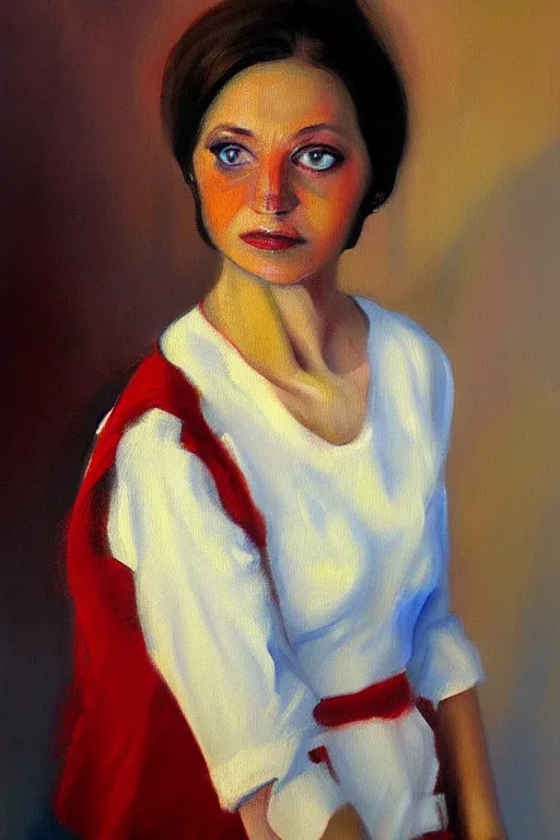 Image similar to lady, painting by vasnecov
