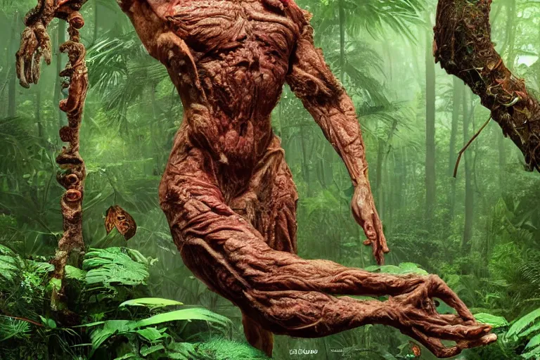 A hyper realistic ultra realistic flesh rainforest | Stable