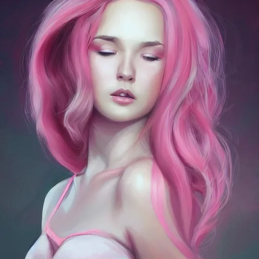 Image similar to teen girl, full body, pink hair, gorgeous, amazing, darkness aura brooding from her body, elegant, intricate, highly detailed, digital painting, artstation, concept art, sharp focus, illustration, art by Ross tran