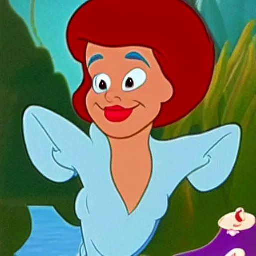 Prompt: Sajid Javid as (Ariel The Little Mermaid), Disney cartoon, tail fin