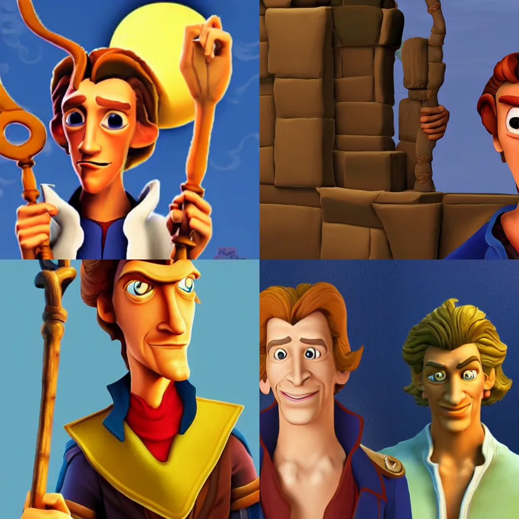 Prompt: Guybrush Threepwood, style of Pixar