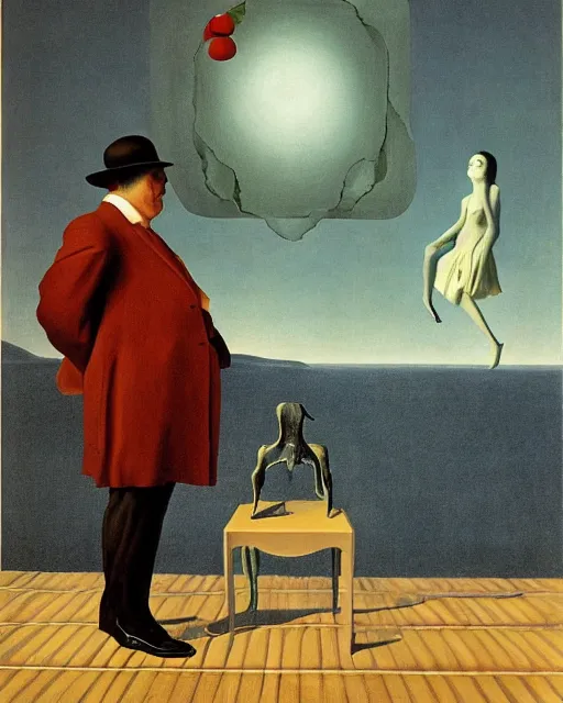 Prompt: an observer of change by carrington, bosch, dali, barlowe, magritte