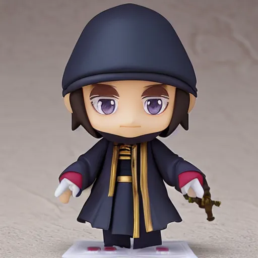 Image similar to matte painting of face detailing wizard in the style of matte painting nendoroid and chibi, eyes in the style of nendoroid