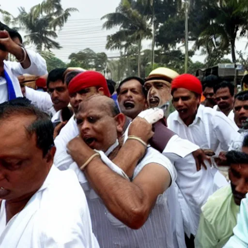 Image similar to dinesh gunawardena running away from mob