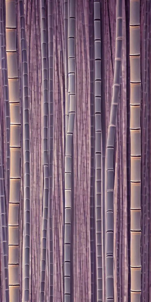 Prompt: a minimalist picture of a beautiful and magical bamboo forest landscape, by petros afshar