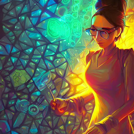 Image similar to skill magic geek inside matrix deepdream radiating a glowing aura stuff loot legends stylized digital illustration video game icon artstation lois van baarle, ilya kuvshinov, rossdraws,