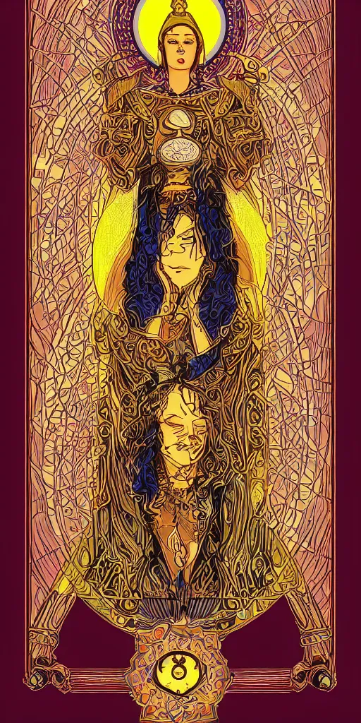 Image similar to the high priestess, tarot, digital art