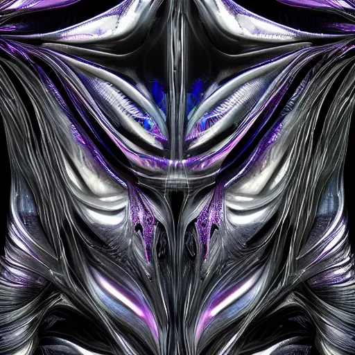 Image similar to cyberpunk neon metallic by zaha hadid, iris van herpen and rick owens. highly detailed, hyper - real, very beautiful, intricate fractal details, very complex, opulent, epic, mysterious, polished, futuristic design, trending on deviantart and artstation