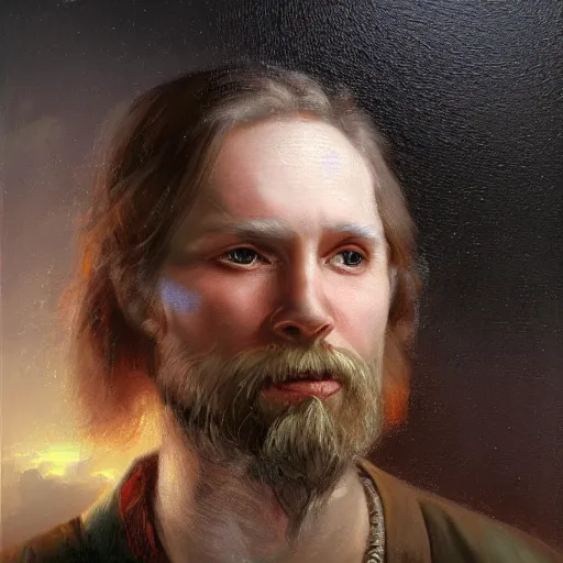 Prompt: portrait of a latvian man ( 3 1 ) from latvia in 2 0 2 1, an oil painting by ross tran and thomas kincade