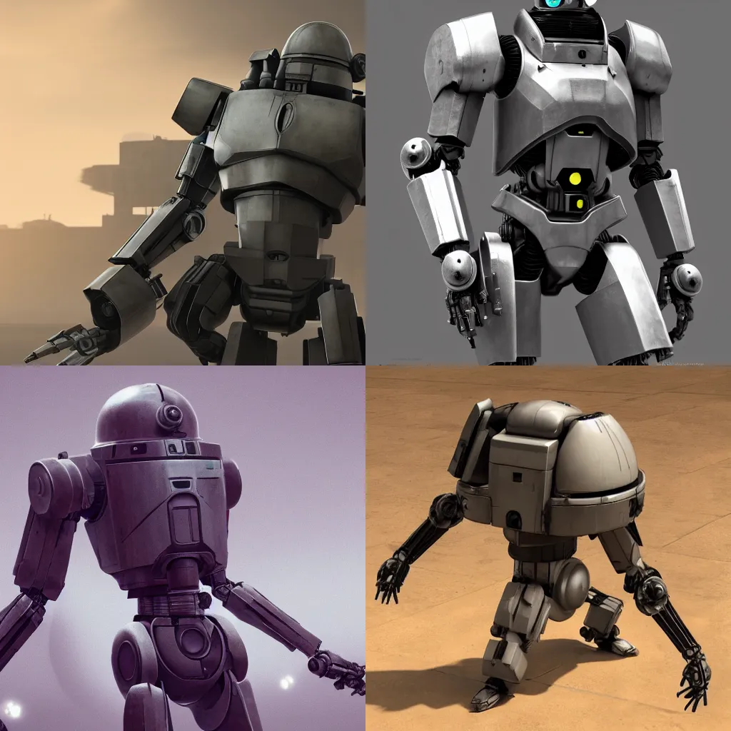 Prompt: combat droid from Metal Gear, highly detailed, digital art, concept art, octane render, unreal engine, artstation