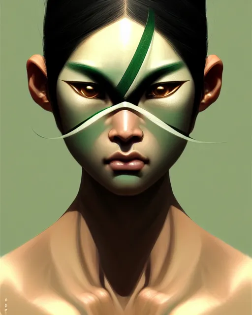 Prompt: symmetry, samurai, lines, brown skin, green iris, vray, machine face, intricate, elegant, highly detailed, digital painting, artstation, cgsociety, concept art, smooth, sharp focus, illustration, yoshitaka amano, art by camille corot and karol bak and kim tschang yeul, 8 k