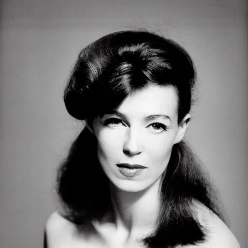 Prompt: headshot portrait photo Sonja an elegant and lithe beauty in studio, by Richard Avedon, Hassleblad, 85mm lens