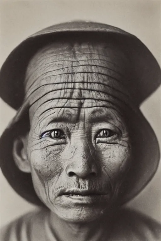 grizzled young chinese man with tribal face tattoos, Stable Diffusion