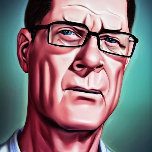 Prompt: king of the hill, Hank hill, photorealistic, portrait, hyper realistic.