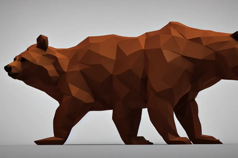Prompt: low poly, bear, high detailed, 4 k, 3 d render