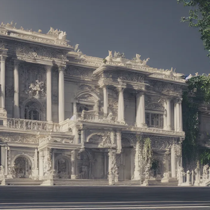 Prompt: wide shot of an architectural masterpiece, detailed, hyper real, octane render