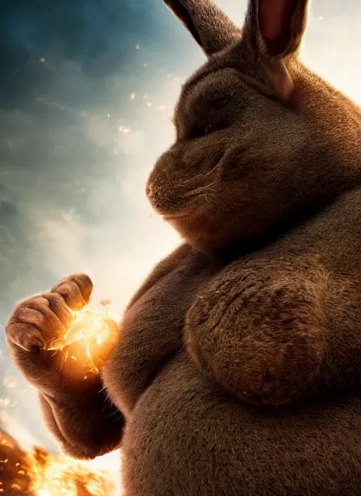 Prompt: A badass photo of the real big chungus in a marvel movie, hyper detailed, award winning photography, perfect faces, 50 mm