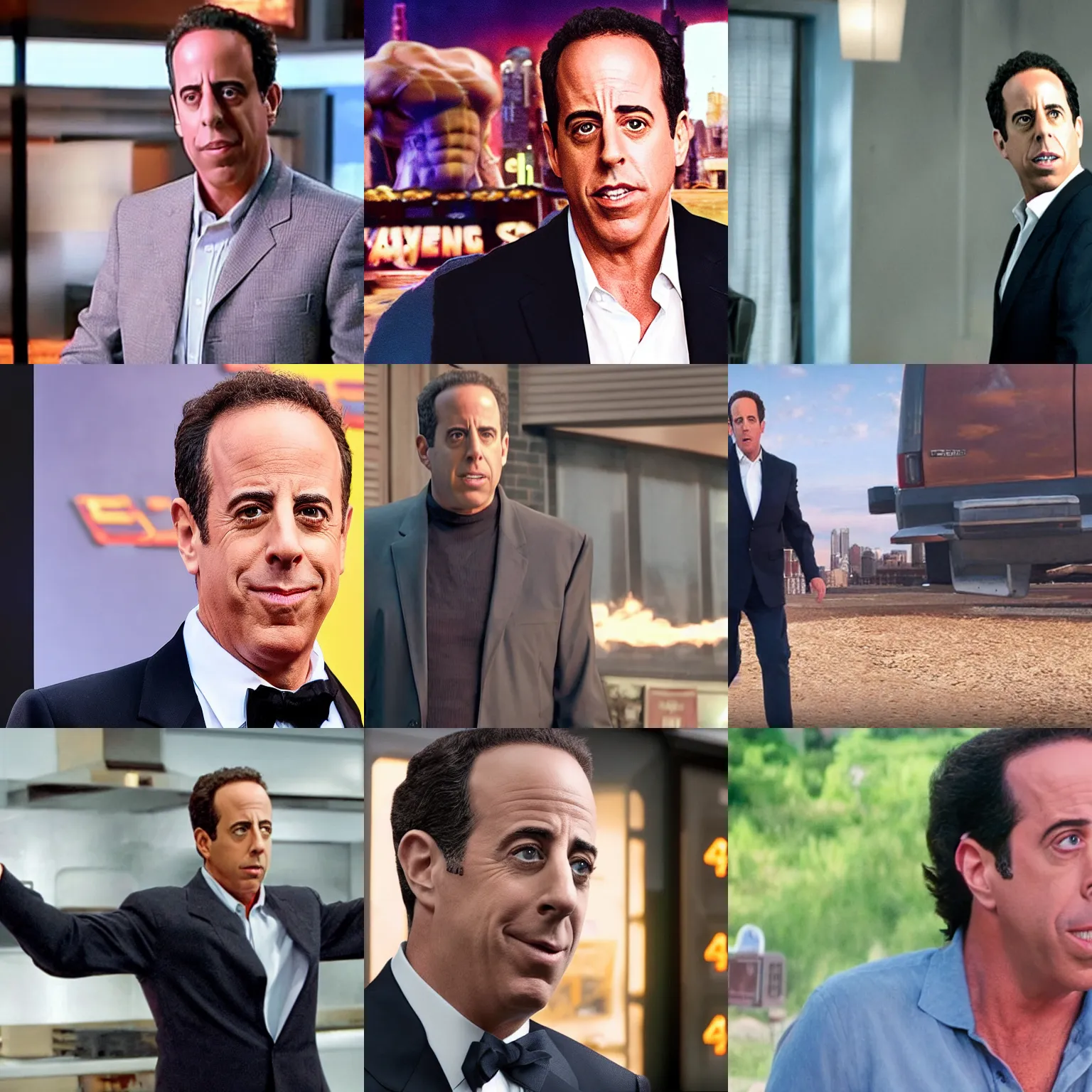 Prompt: film still of jerry seinfeld in avengers 4 ( 2 0 2 4 )