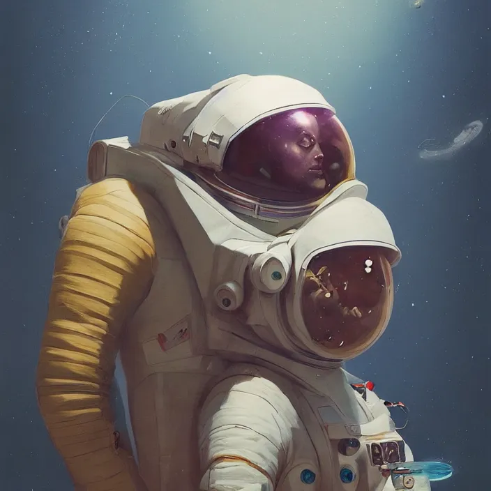 Prompt: a beautiful portrait painting of a astronaut by sergey kolesov and pascal blanche and greg rutkowski. in style of digital art. colorful comic, symmetry, hyper detailed. octane render. trending on artstation