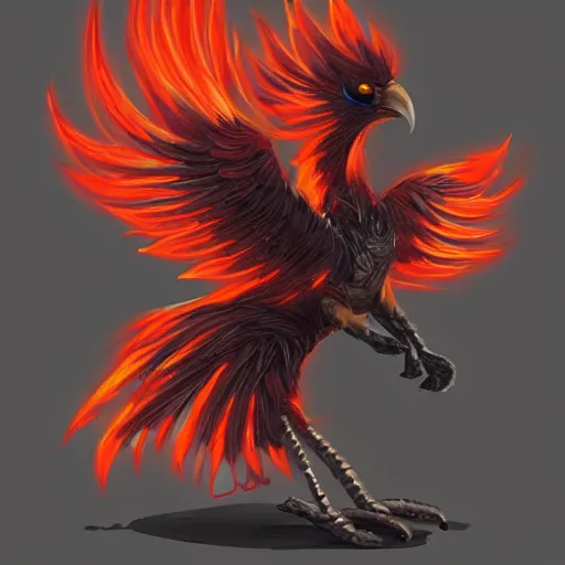 Prompt: burned out phoenix bird, trending on artstation