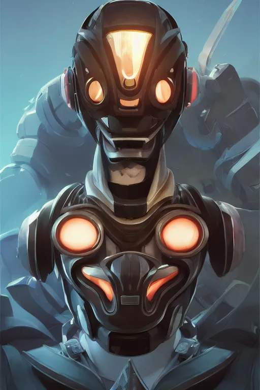 Image similar to epic mask helmet robot ninja portrait stylized as fornite style game design fanart by concept artist gervasio canda, behance hd by jesper ejsing, by rhads, makoto shinkai and lois van baarle, ilya kuvshinov, rossdraws global illumination radiating a glowing aura global illumination ray tracing hdr render in unreal engine 5