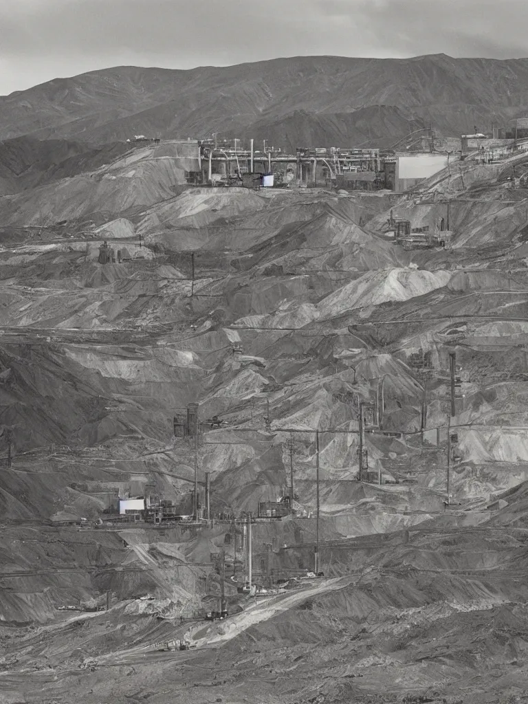 Image similar to automation replacing coal mining jobs in colorado in the style of ruscha