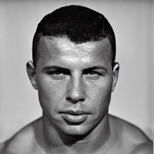 Image similar to real ronaldo by yousuf karsh, head and shoulders, faint smile