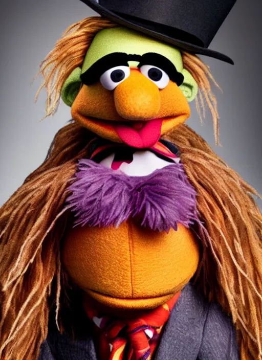 Image similar to studio portrait still of muppet johnny depp as a muppet muppet as a @ muppet, 8 k, studio lighting, key light,