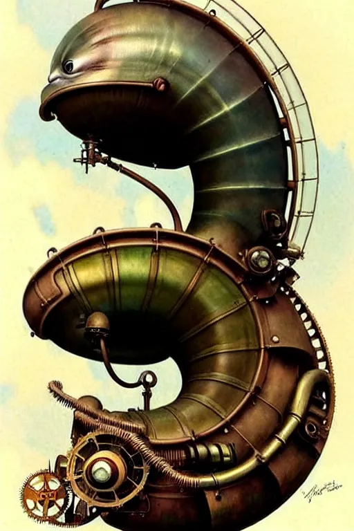 Prompt: (((((1950s steampunk nautilus submarine . muted colors.))))) by Jean-Baptiste Monge !!!!!!!!!!!!!!!!!!!!!!!!!!!