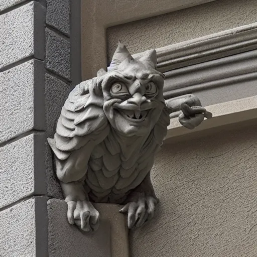 Prompt: a gargoyle downspout, product image