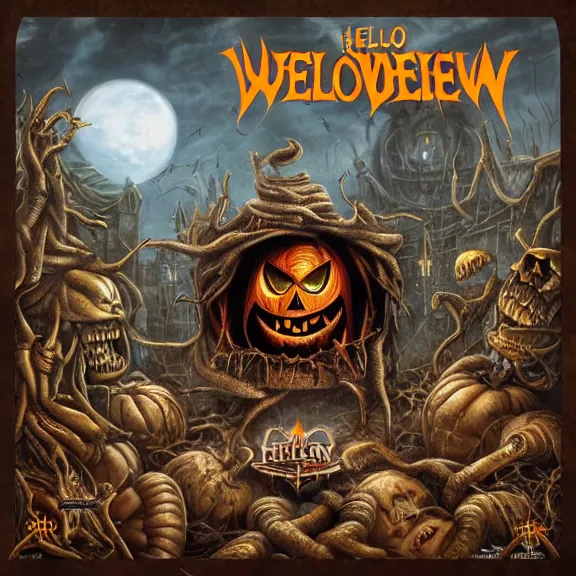 Prompt: helloween album cover featuring photo of martha stewart, power metal album cover, trending on artstation, intricately detailed, highly detailed, classic, award winning