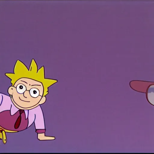 Prompt: an animation cell from the hit show rick and porky