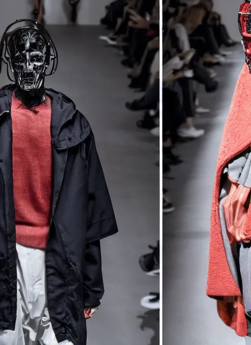 Image similar to hyperrealistic and heavy detailed balenciaga runway show of hannibal lecter, leica sl 2 5 0 mm, vivid color, high quality, high textured, real life