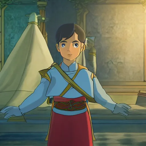 Prompt: photorealistic, a young king from ni no kuni in the style of j j abrams, studio lightning, crisp
